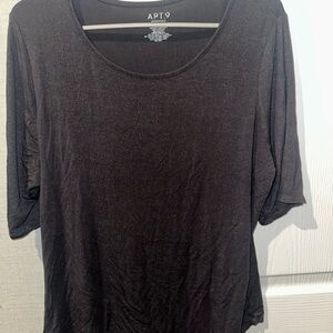 Apt. 9 Black 3/4 Sleeve Relaxed T-Shirt